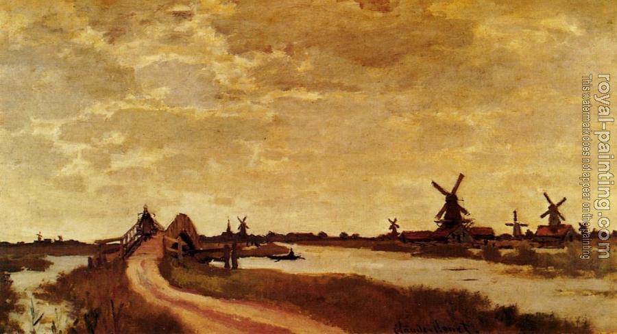 Claude Oscar Monet : Windmills at Haaldersbroek, Zaandam